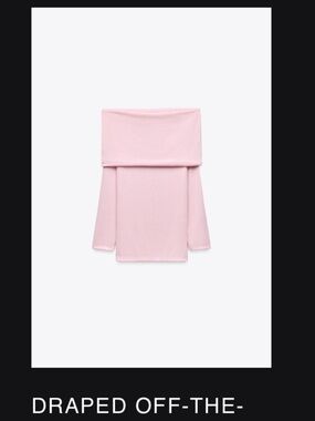 Zara Light Pink Cowl Neck Long Sleeve Top